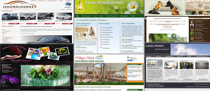 Webseiten die wir für unsere Kunden erstellt haben
